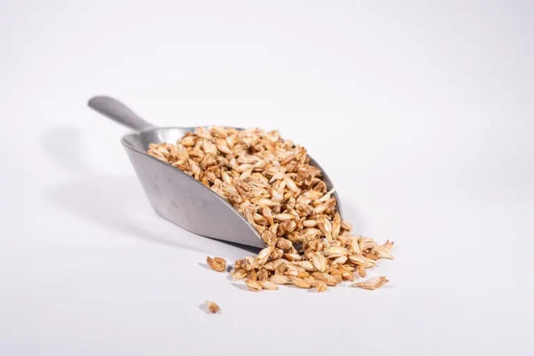 Dinkelspelzen auf einer Dosierschaufel als Beispiel für Verarbeitung